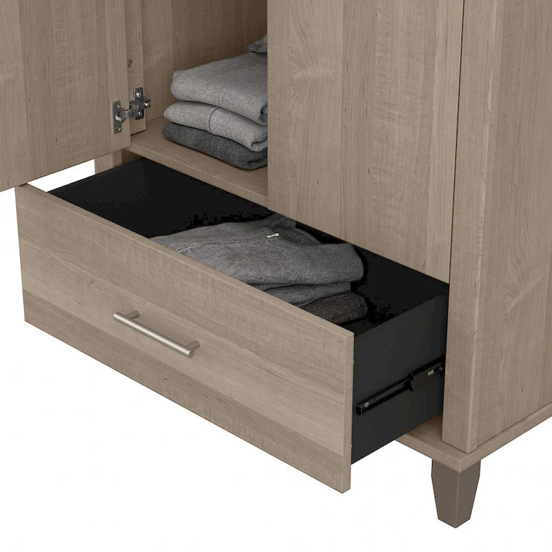 Tall Entryway Cabinet with Doors and Drawer