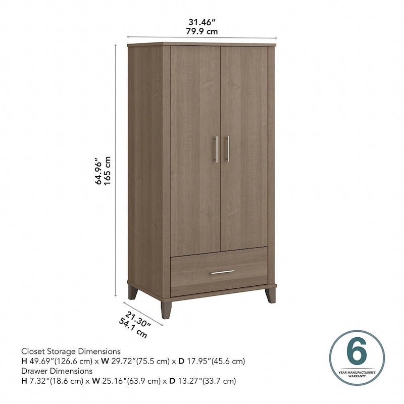 Tall Entryway Cabinet with Doors and Drawer