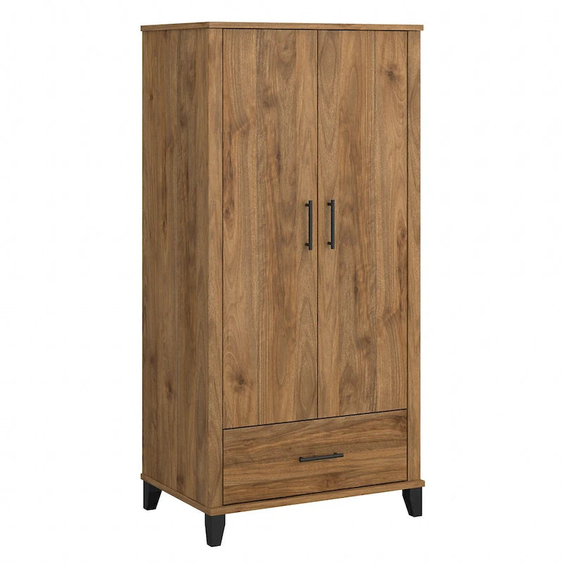 Tall Entryway Cabinet with Doors and Drawer