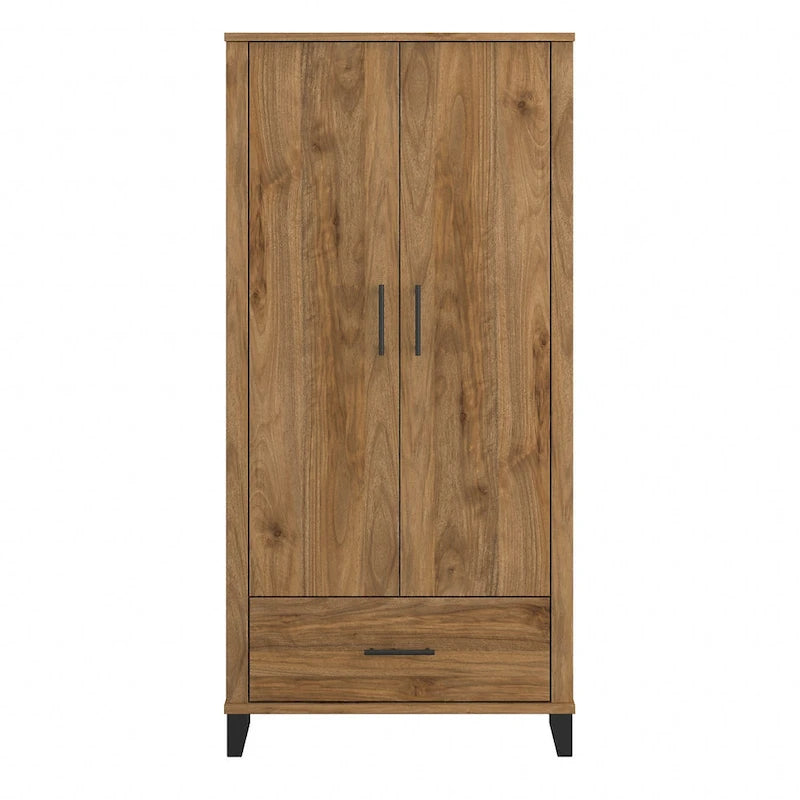 Tall Entryway Cabinet with Doors and Drawer