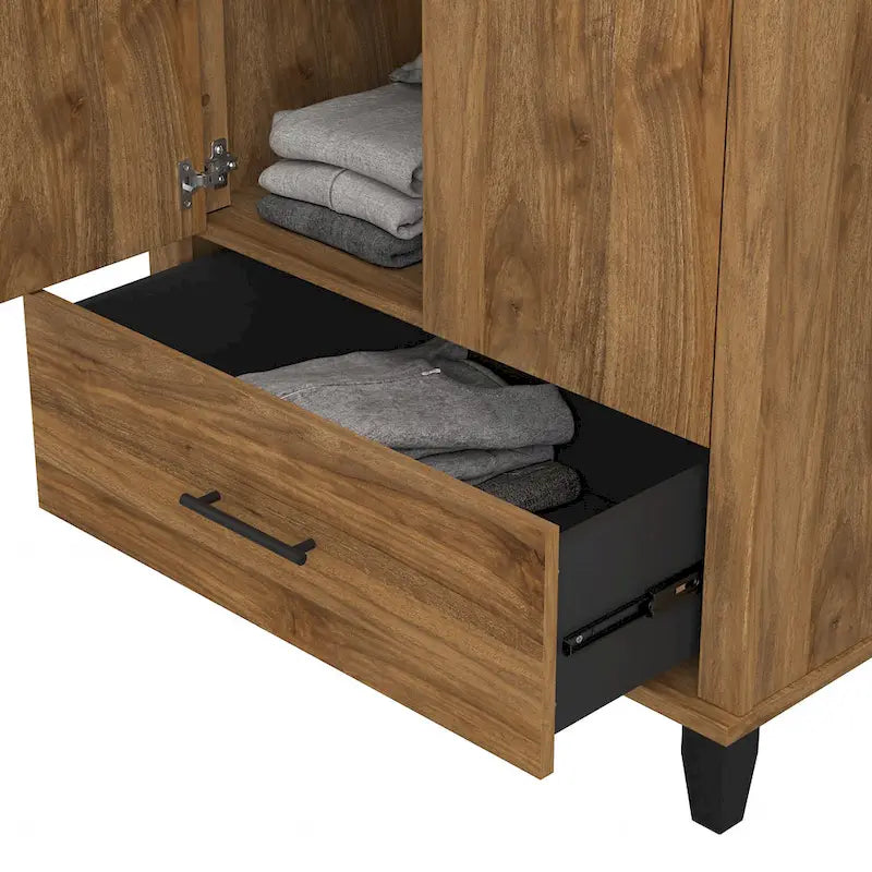 Tall Entryway Cabinet with Doors and Drawer