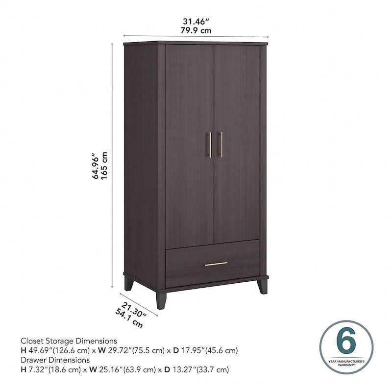 Tall Entryway Cabinet with Doors and Drawer