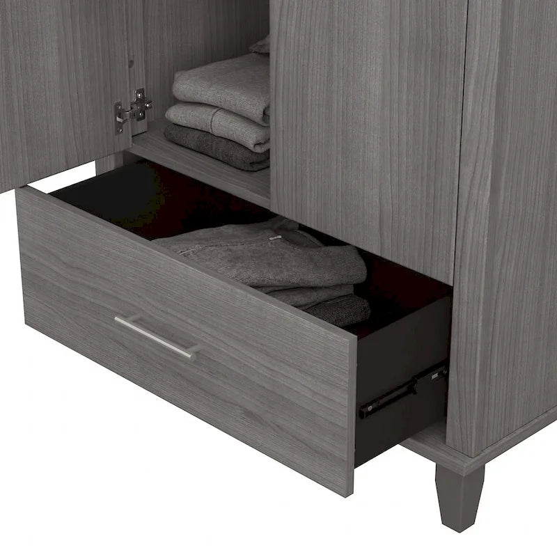 Tall Entryway Cabinet with Doors and Drawer
