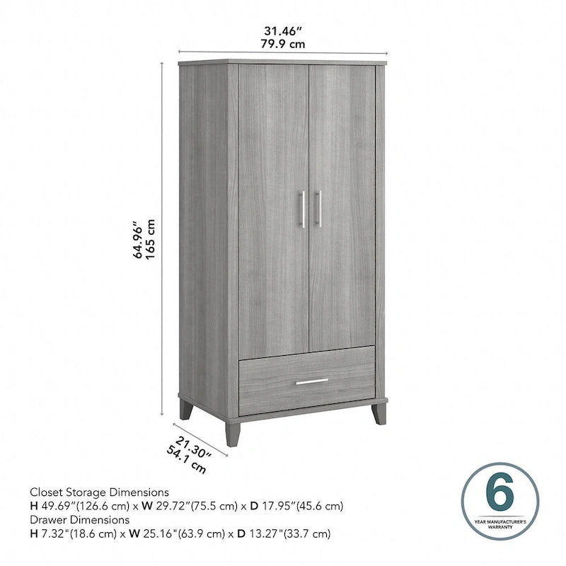 Tall Entryway Cabinet with Doors and Drawer