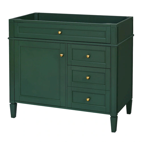 36 Bathroom Vanity without Top Sink, Modern Bathroom Storage Cabinet with 2 Drawers and a Tip-out Drawer, Solid Wood Frame