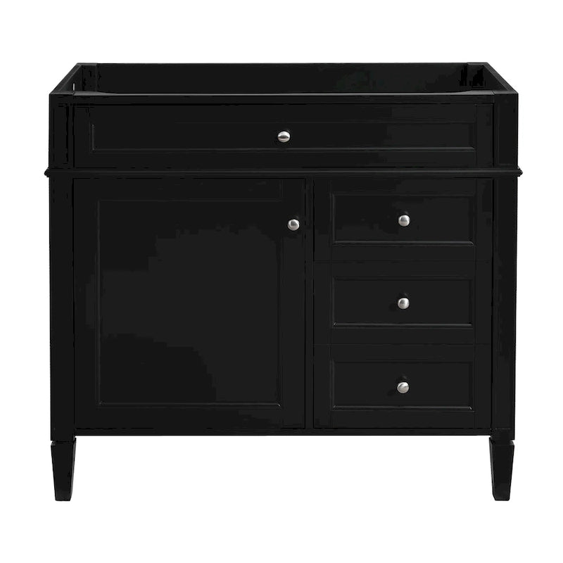 36 Bathroom Vanity without Top Sink, Modern Bathroom Storage Cabinet with 2 Drawers and a Tip-out Drawer, Solid Wood Frame