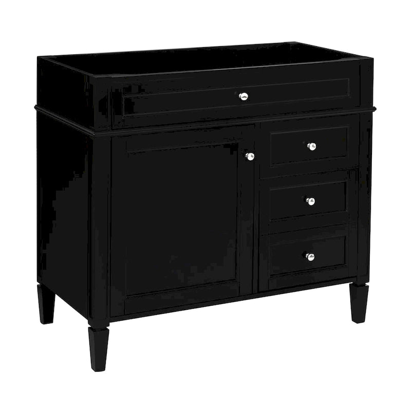 36 Bathroom Vanity without Top Sink, Modern Bathroom Storage Cabinet with 2 Drawers and a Tip-out Drawer, Solid Wood Frame