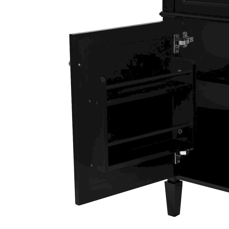 36 Bathroom Vanity without Top Sink, Modern Bathroom Storage Cabinet with 2 Drawers and a Tip-out Drawer, Solid Wood Frame