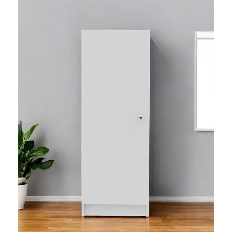 47" White Wood Pantry Storage Closet - 16.9" x 47.4" x 12.3"