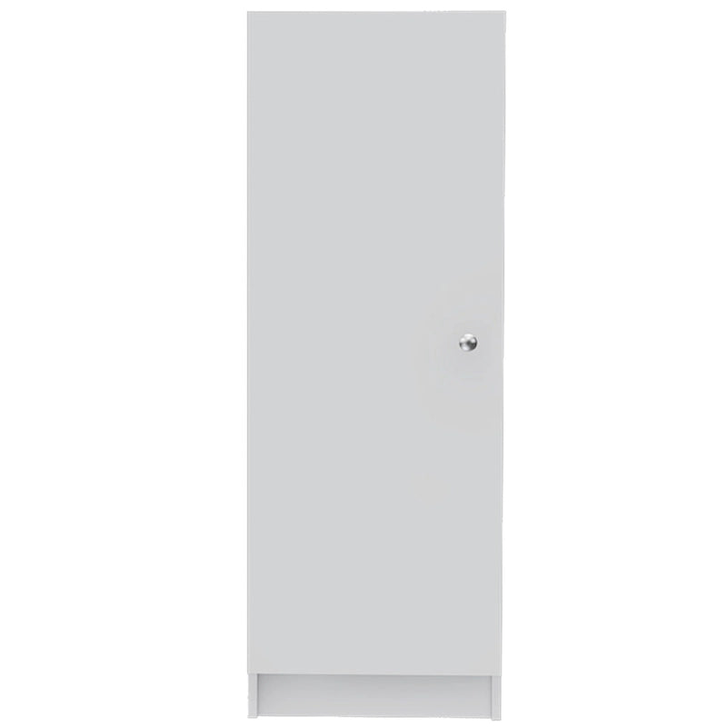 47" White Wood Pantry Storage Closet - 16.9" x 47.4" x 12.3"