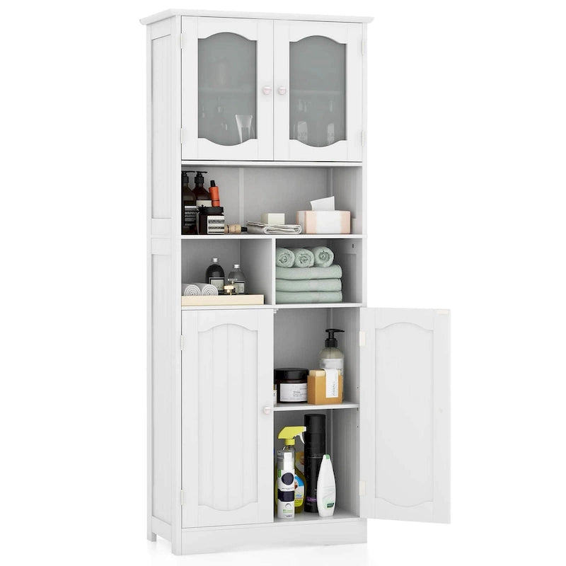 58.5" Tall Bathroom Storage Cabinet Freestanding Linen Cabinet