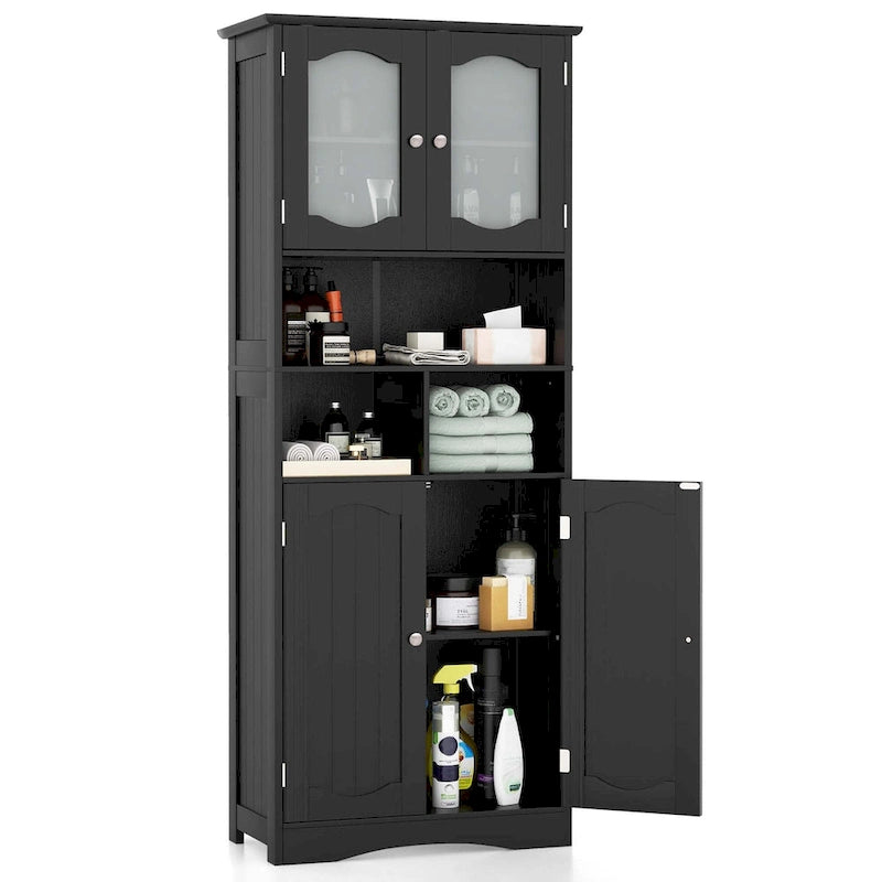 58.5" Tall Bathroom Storage Cabinet Freestanding Linen Cabinet