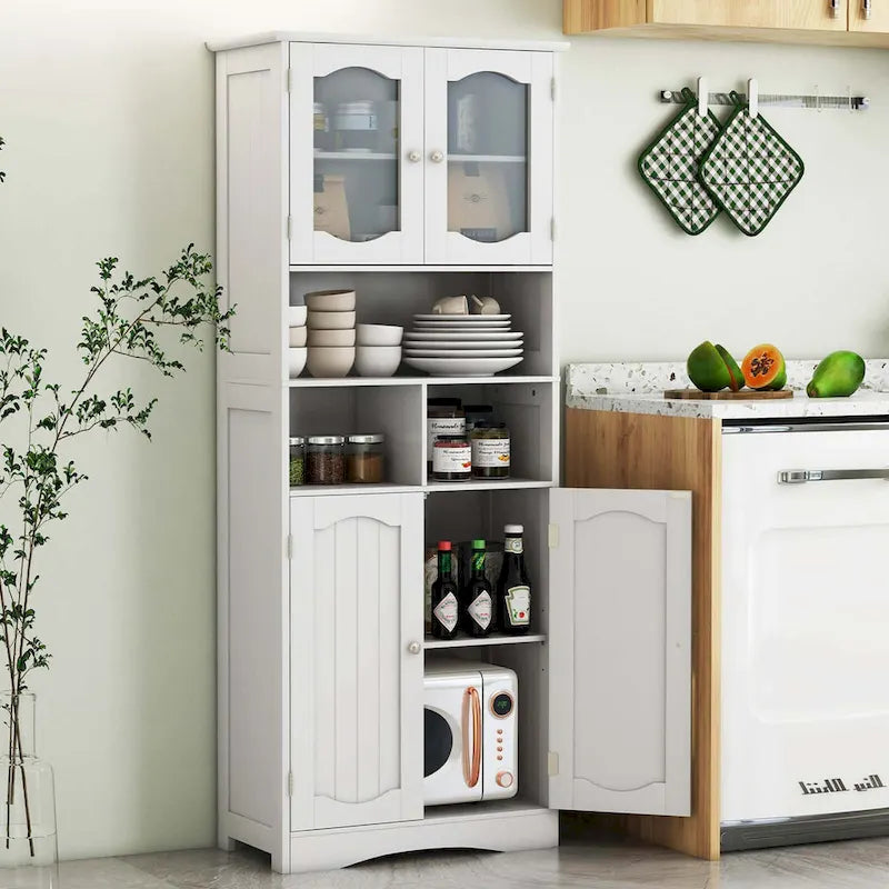 58.5" Tall Bathroom Storage Cabinet Freestanding Linen Cabinet