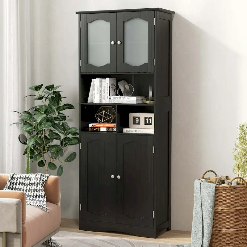 58.5" Tall Bathroom Storage Cabinet Freestanding Linen Cabinet