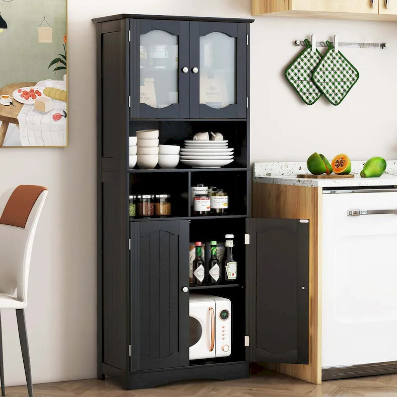 58.5" Tall Bathroom Storage Cabinet Freestanding Linen Cabinet