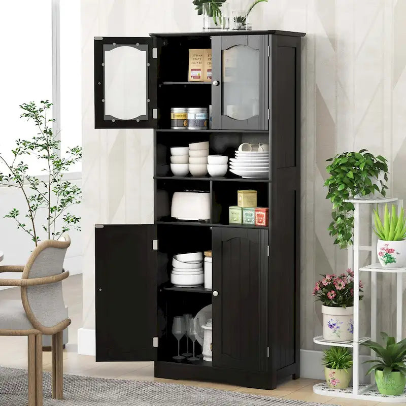 58.5" Tall Bathroom Storage Cabinet Freestanding Linen Cabinet