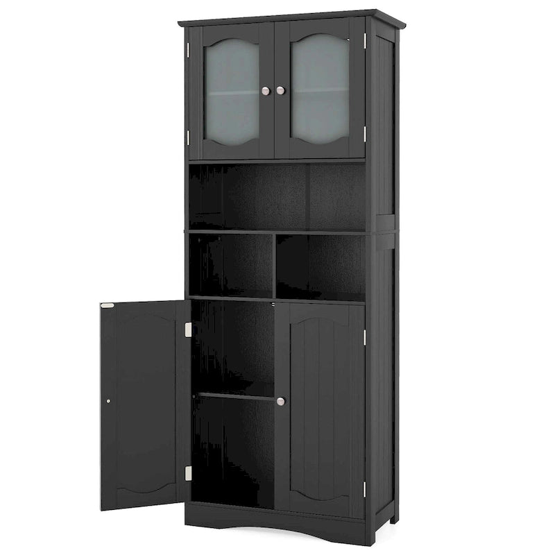 58.5" Tall Bathroom Storage Cabinet Freestanding Linen Cabinet