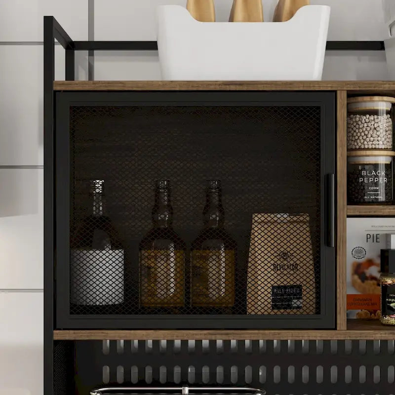 70.9W Kitchen Storage Cabinet with Cupboard & Microwave Stand