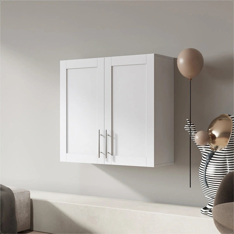 Stackable Storage Cabinet, White