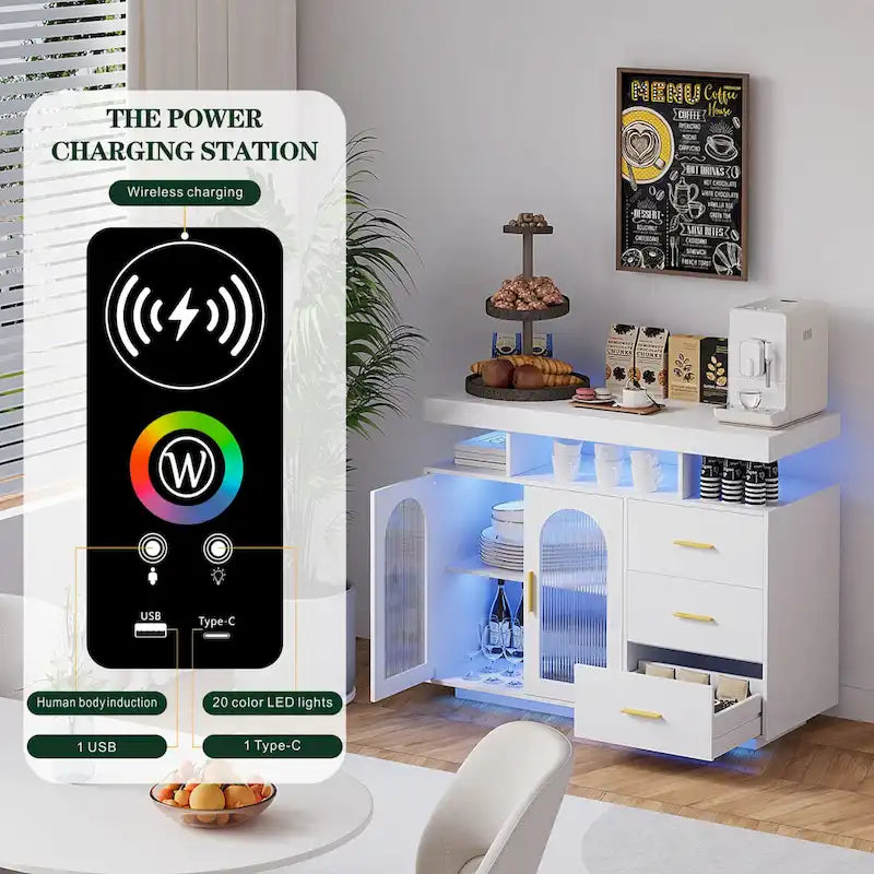 Sideboard with LED Light