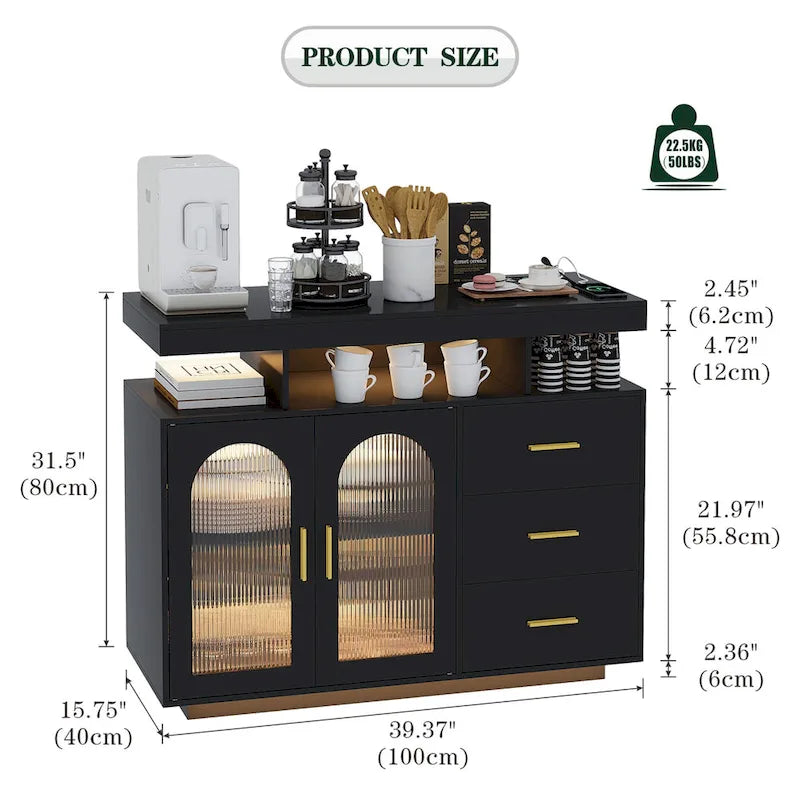 Sideboard with LED Light