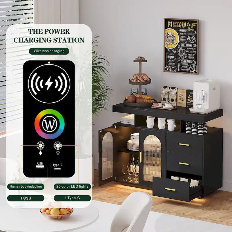 Sideboard with LED Light