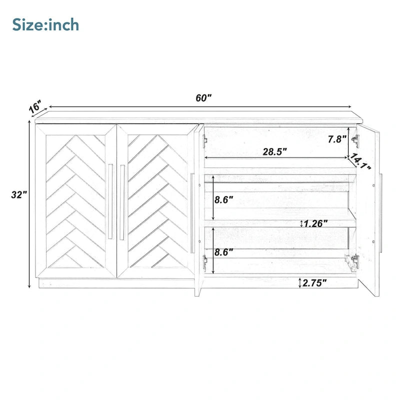 Sideboard with 4 Doors