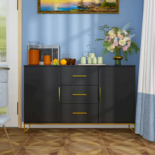 47" Buffet Credenza with Double Doors and 3 Drawers