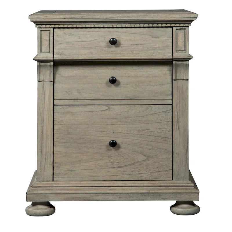Executive Desk File Cabinet in Driftwood