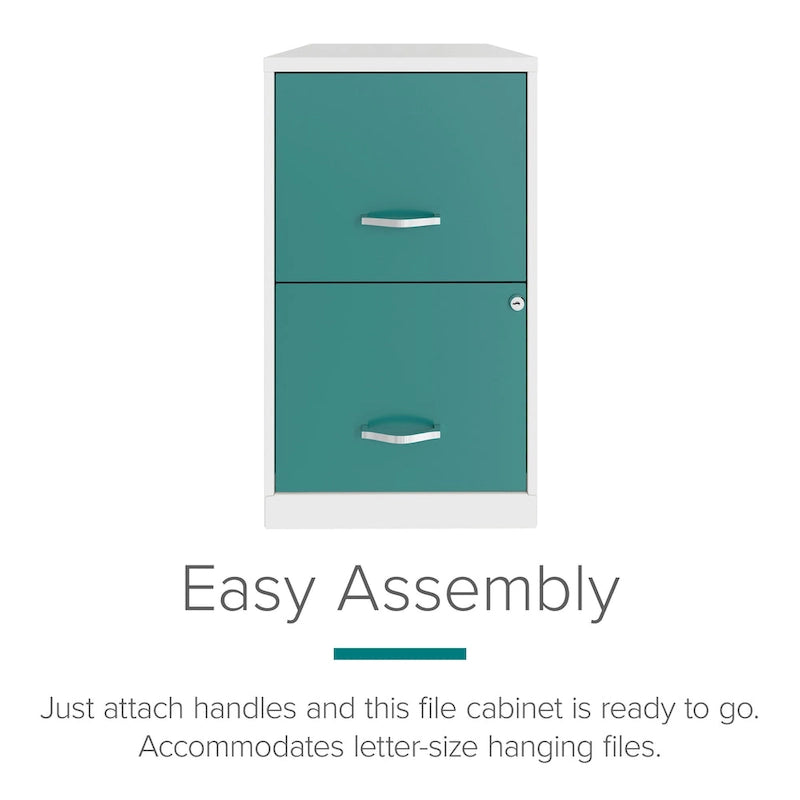18in. 2 Drawer Metal File Cabinet, Alpine White