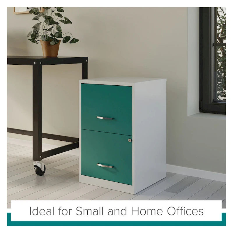18in. 2 Drawer Metal File Cabinet, Alpine White