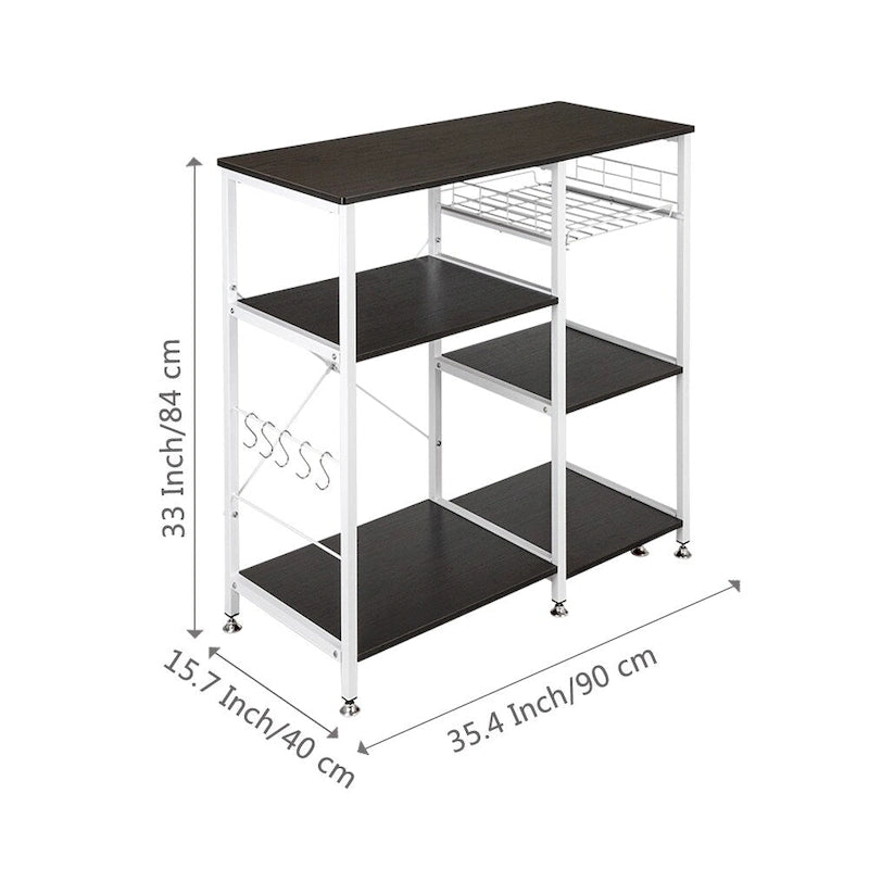 3-Tier Kitchen Baker's Rack Microwave Stand with Storage Shelf