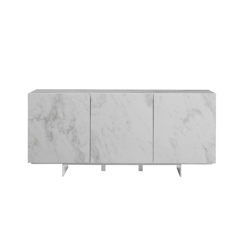 Buffet Server in White Marbled Ceramic