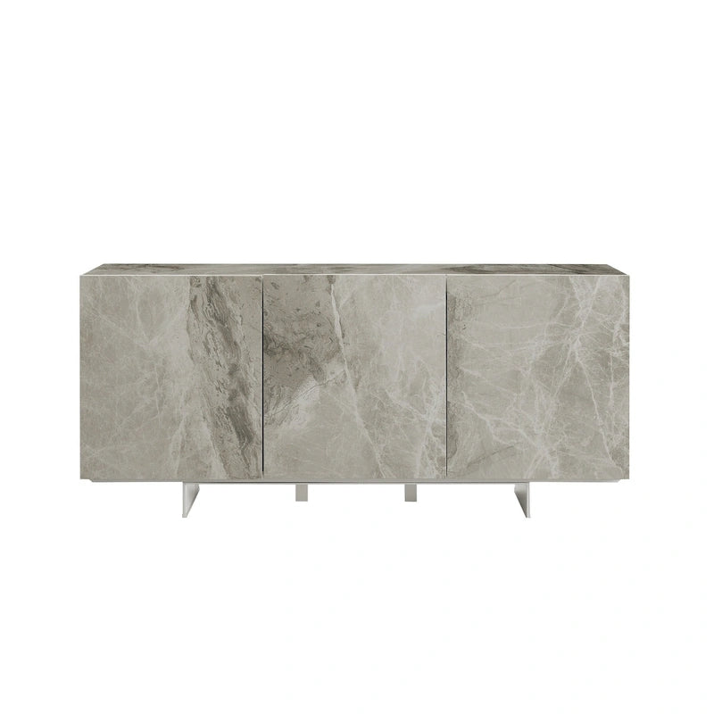 Buffet Server in White Marbled Ceramic
