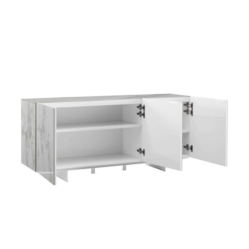 Buffet Server in White Marbled Ceramic