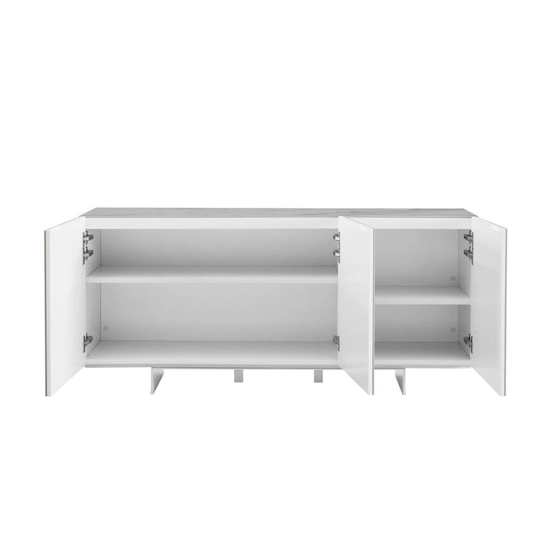 Buffet Server in White Marbled Ceramic