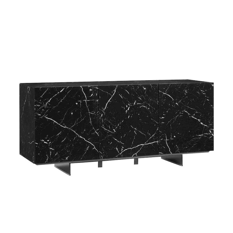 Buffet Server in White Marbled Ceramic