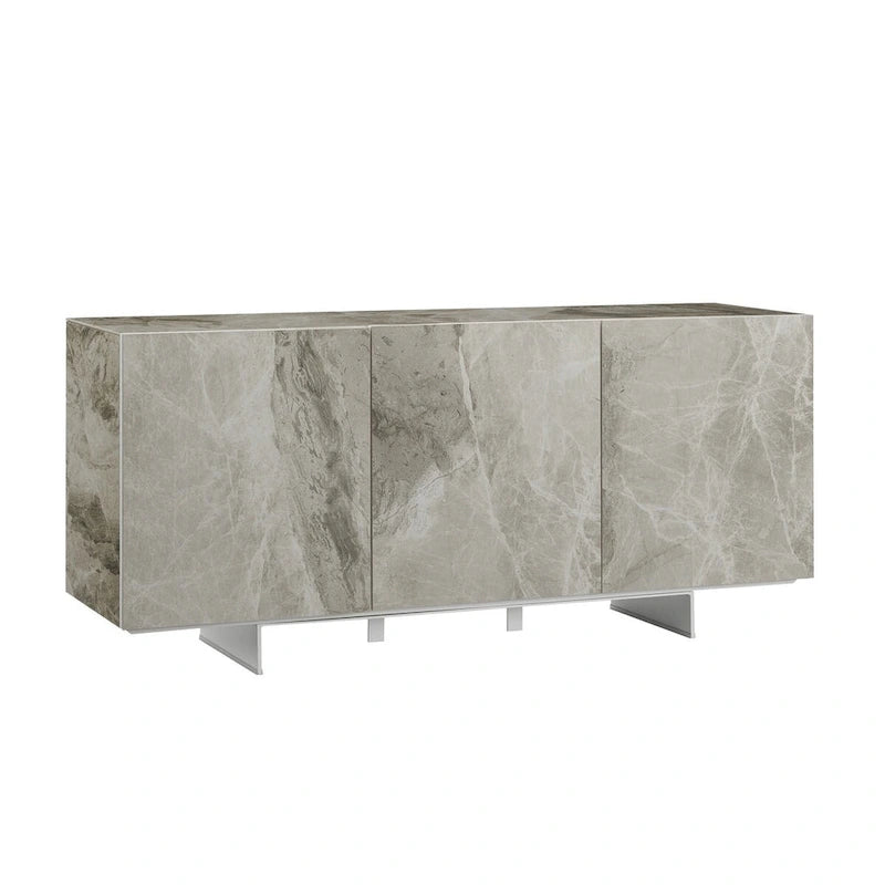 Buffet Server in White Marbled Ceramic