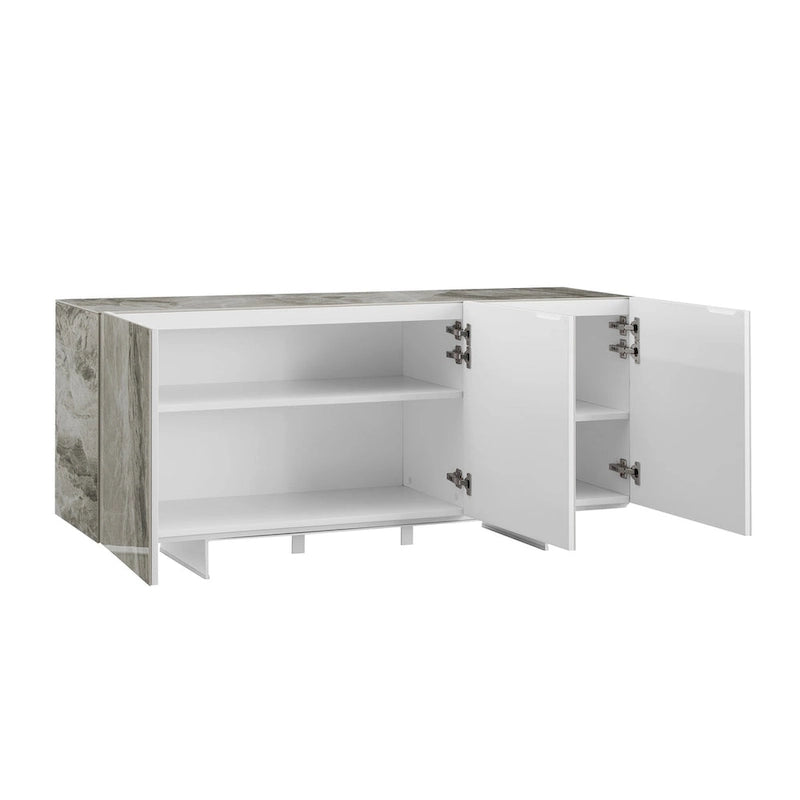 Buffet Server in White Marbled Ceramic