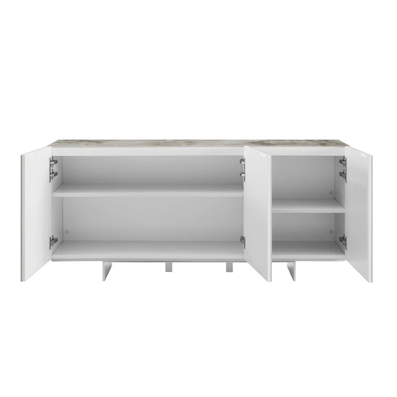 Buffet Server in White Marbled Ceramic