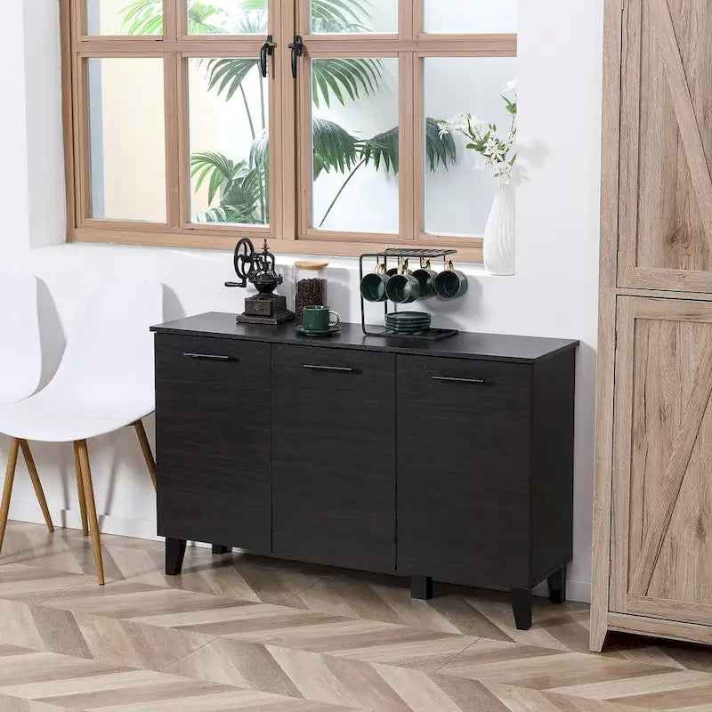 HOMCOM Kitchen Sideboard, Buffet Cabinet with Adjustable Shelf, Coffee Bar for Living Room, Dining Room