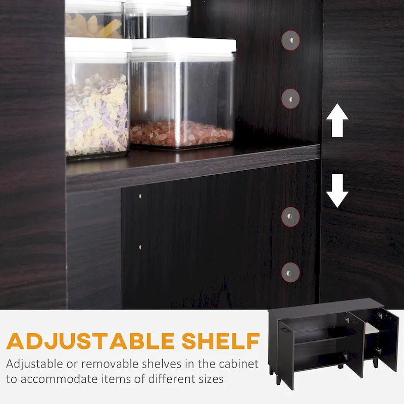 Kitchen Sideboard Buffet Cabinet with Adjustable Shelf, Coffee Bar for Living Room, Dining Room