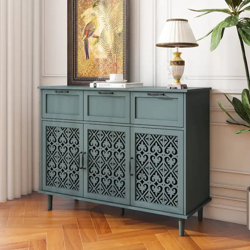 3 Door 3 Drawer Storage Cabinet for Living Room