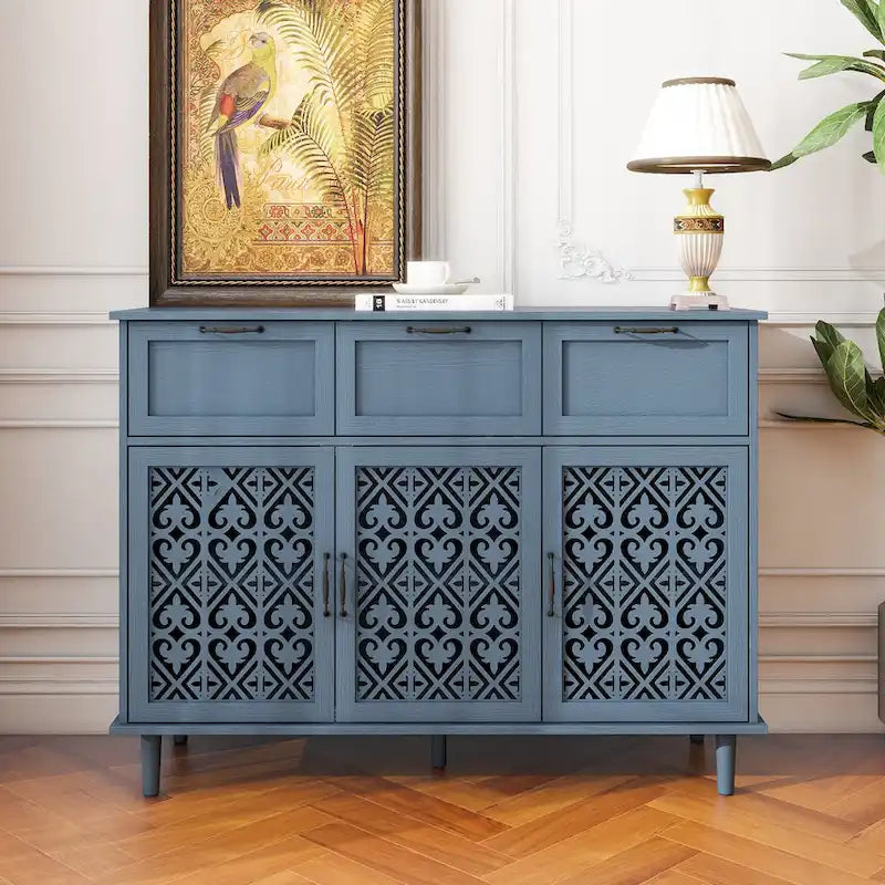 3 Door 3 Drawer Storage Cabinet for Living Room