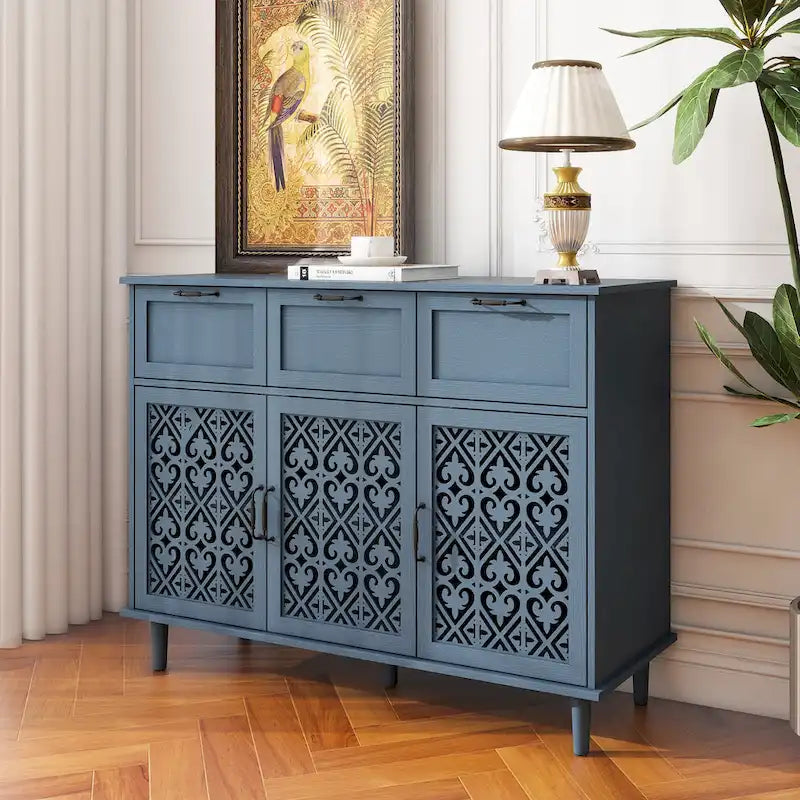 3 Door 3 Drawer Storage Cabinet for Living Room