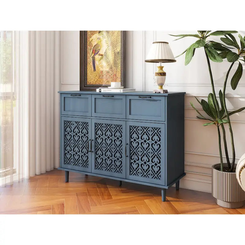 3 Door 3 Drawer Storage Cabinet for Living Room