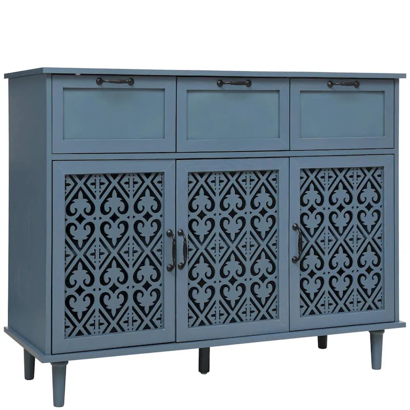 3 Door 3 Drawer Storage Cabinet for Living Room