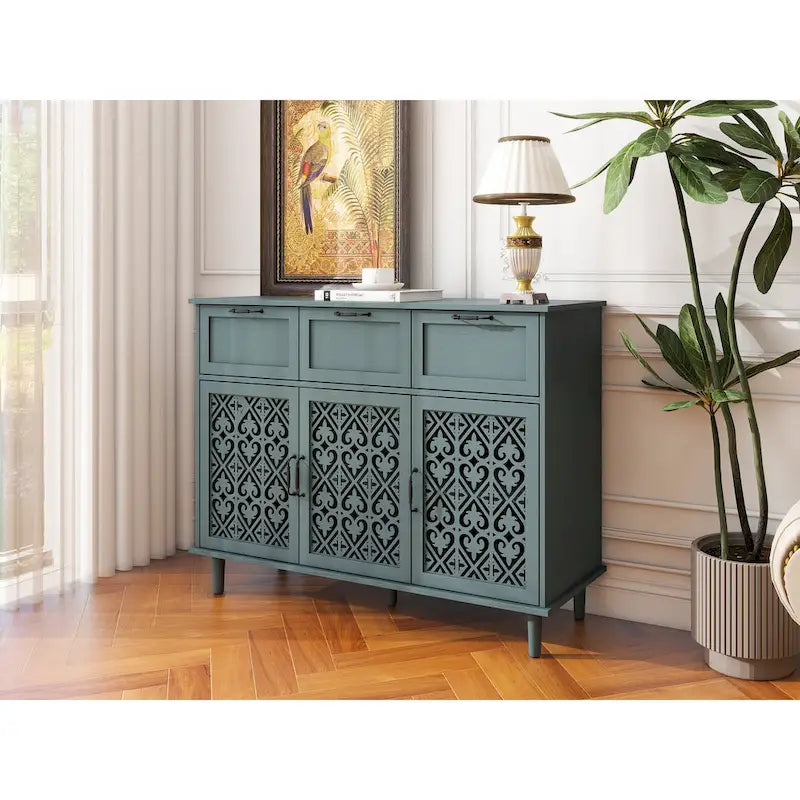 3 Door 3 Drawer Storage Cabinet for Living Room
