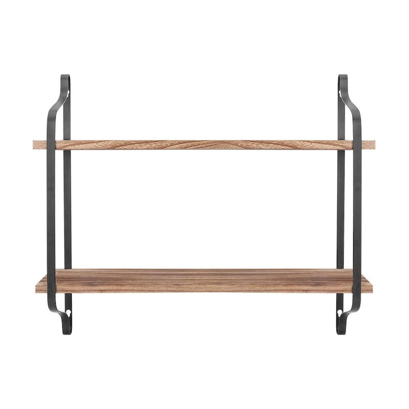 Dual Layer Rustic Floating Wall Shelf