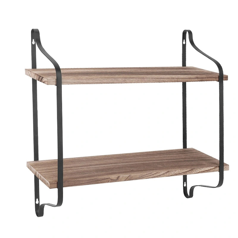 Dual Layer Rustic Floating Wall Shelf